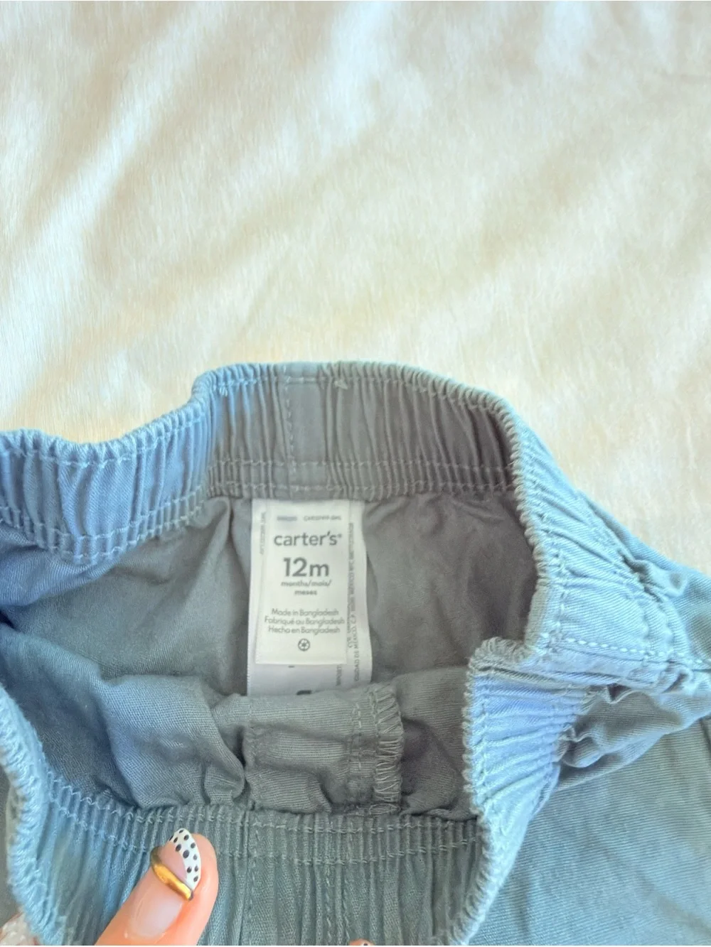 Carter's Light Blue Elastic-Waist Bermuda Shorts